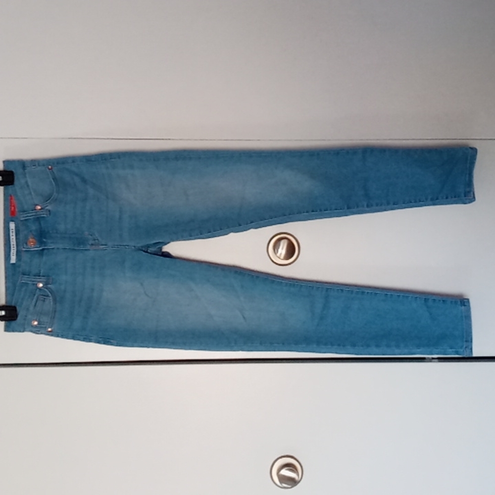 Light Blue Stretch Fabric Slim Straight Skinny Jean